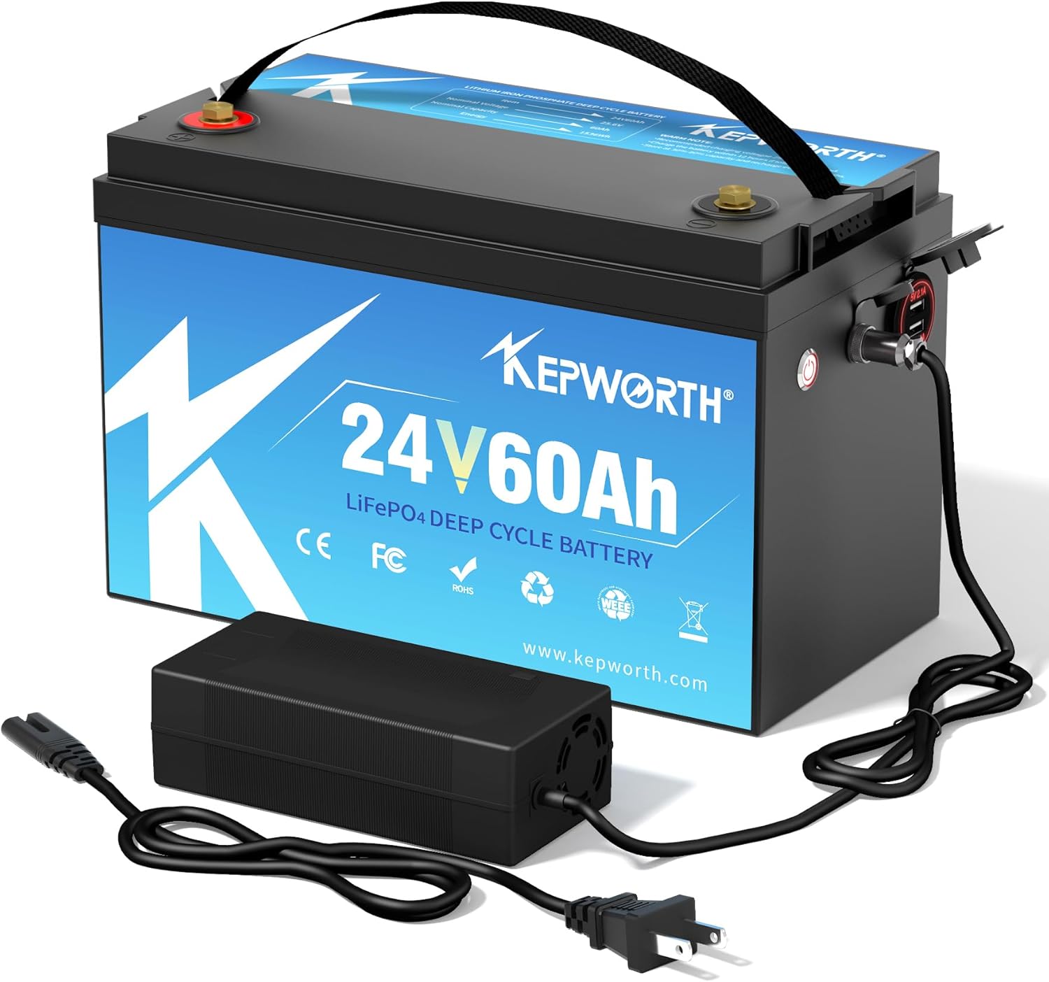 Акумулятор Kepworth LiFePO4 24V/60AH (1440W*h) 25.6V 60Ah купити в Україні