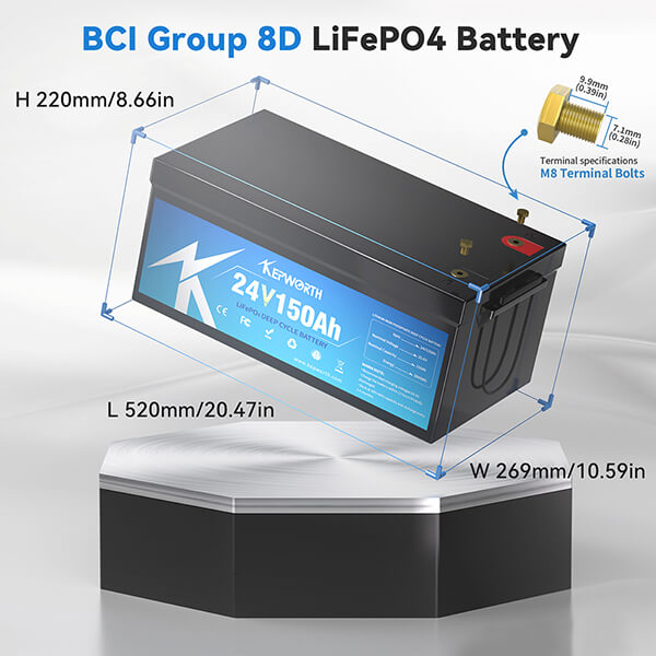 Акумулятор Kepworth LiFePO4 24V/150AH (3840W*h) 24V 150Ah купити в Україні