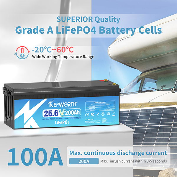 Акумулятор Kepworth LiFePO4 24V/200AH (5120W*h) 25.6V 200Ah купити в Україні