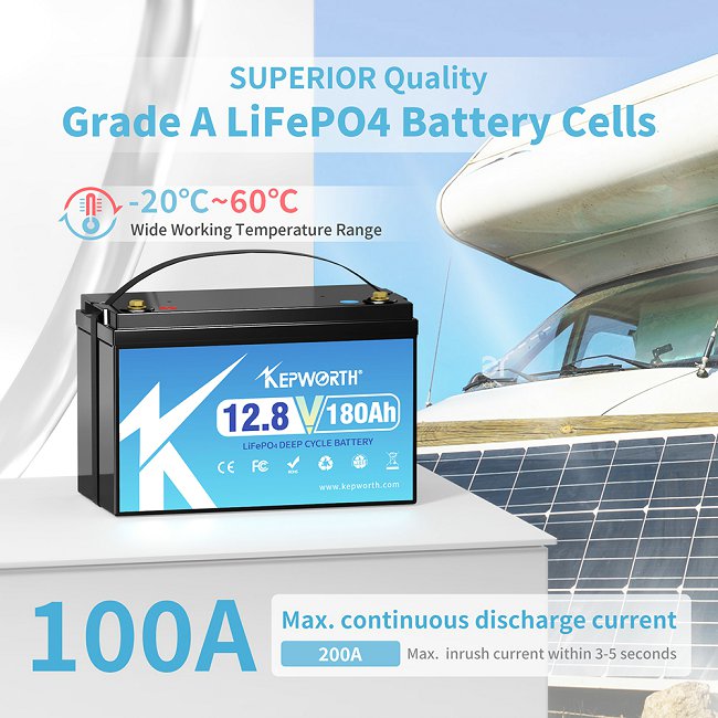 Акумулятор KEPWORTH LiFePO4 12V/180AH (2160W*h) 12.8V 180Ah купити в Україні