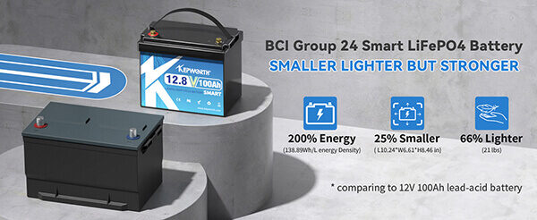 Акумулятор Kepworth LiFePO4 12V/100AH (1280W*h) Bluetooth mini 12.8V 100Ah купити в Україні
