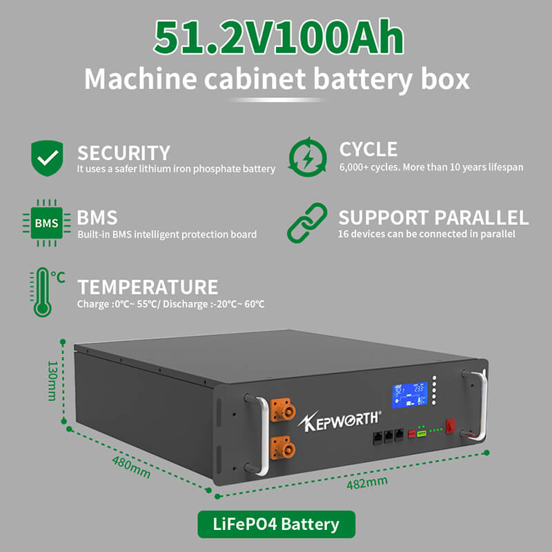 Акумулятор Kepworth LiFePO4 48V/100AH (5100W*h) Racked 48V 100Ah купити в Україні