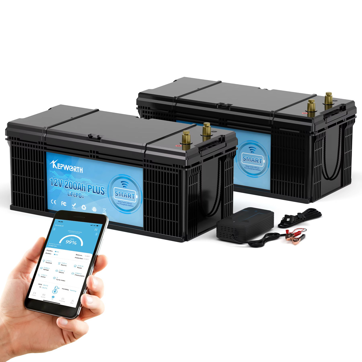 Акумулятор Kepworth LiFePO4 12V/200AH (2560W*h) Bluetooth 200Ah купити в Україні