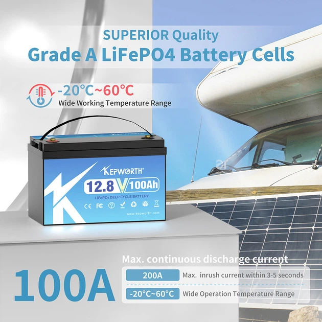 Акумулятор Kepworth LiFePO4 12V/100AH (1280W*h) 332mm без USB 100Ah купити в Україні