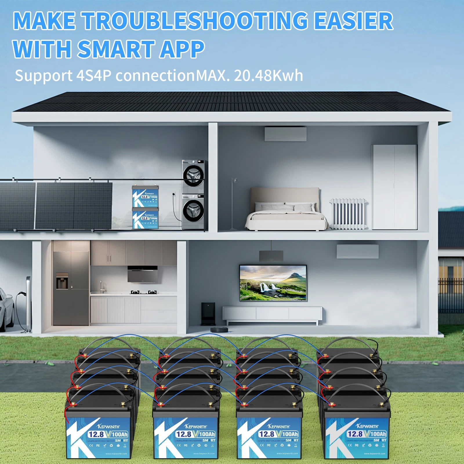 Акумулятор Kepworth LiFePO4 12V/100AH (1280W*h) Bluetooth mini 12.8V 100Ah купити в Україні