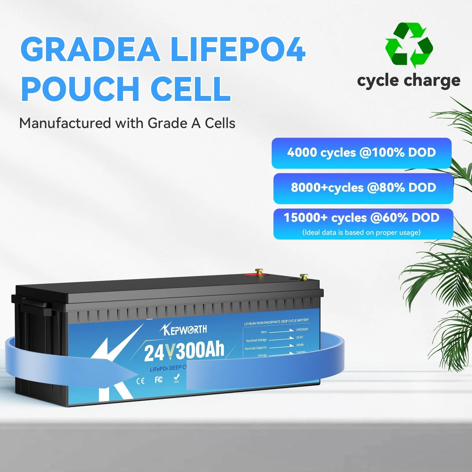 Акумулятор Kepworth LiFePO4 24V/300AH (5120W*h) 24V 300Ah купити в Україні