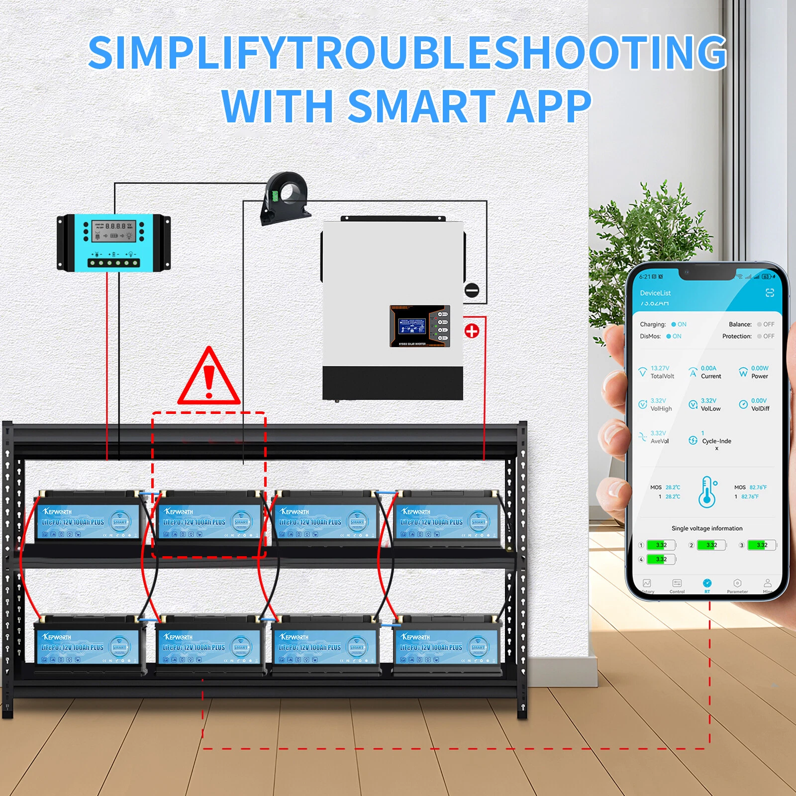 Акумулятор Kepworth LiFePO4 12V/100AH (1280W*h) Bluetooth 12V 100Ah купити в Україні