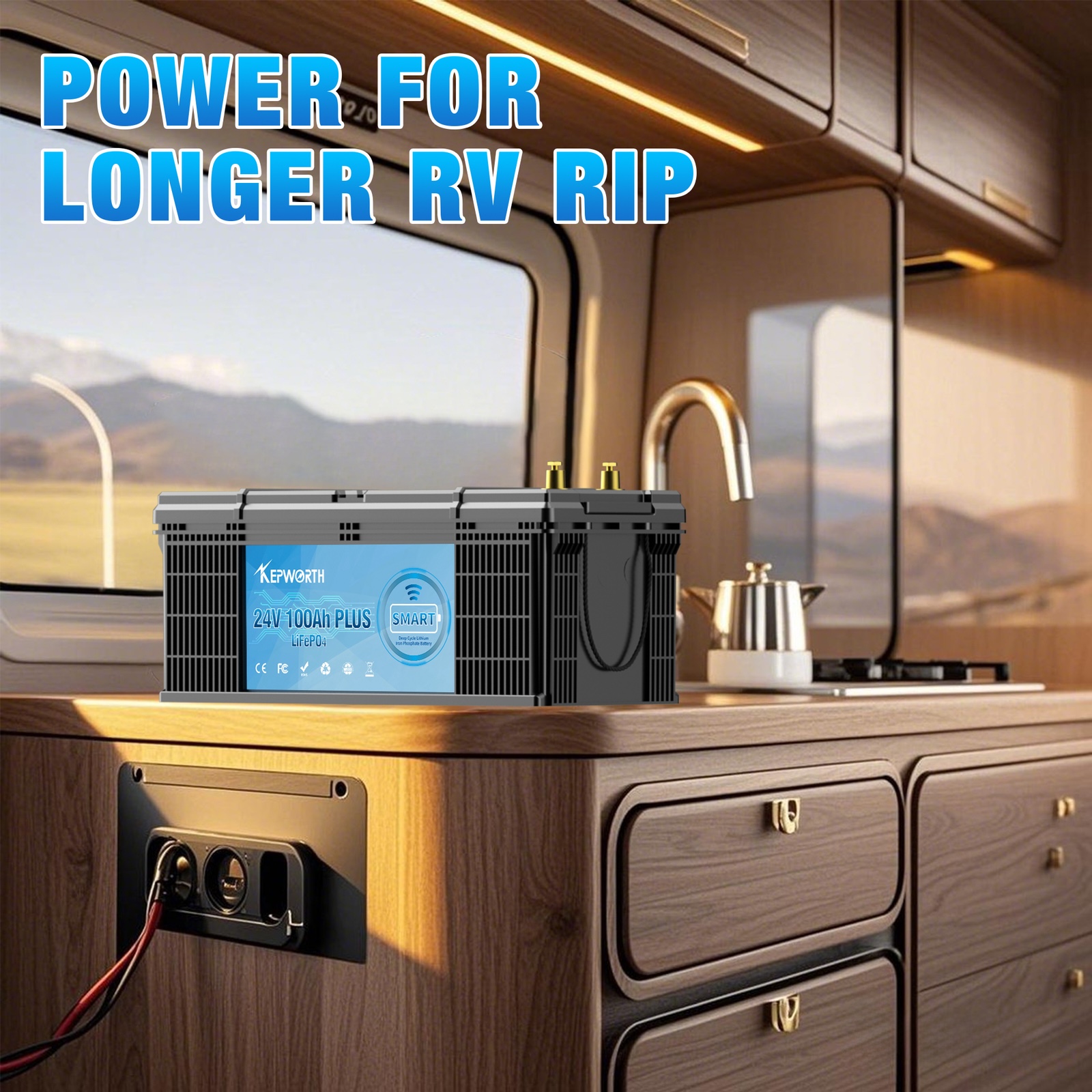 Акумулятор Kepworth LiFePO4 24V/100AH (2400W*h) Bluetooth 25.6V 100Ah купити в Україні