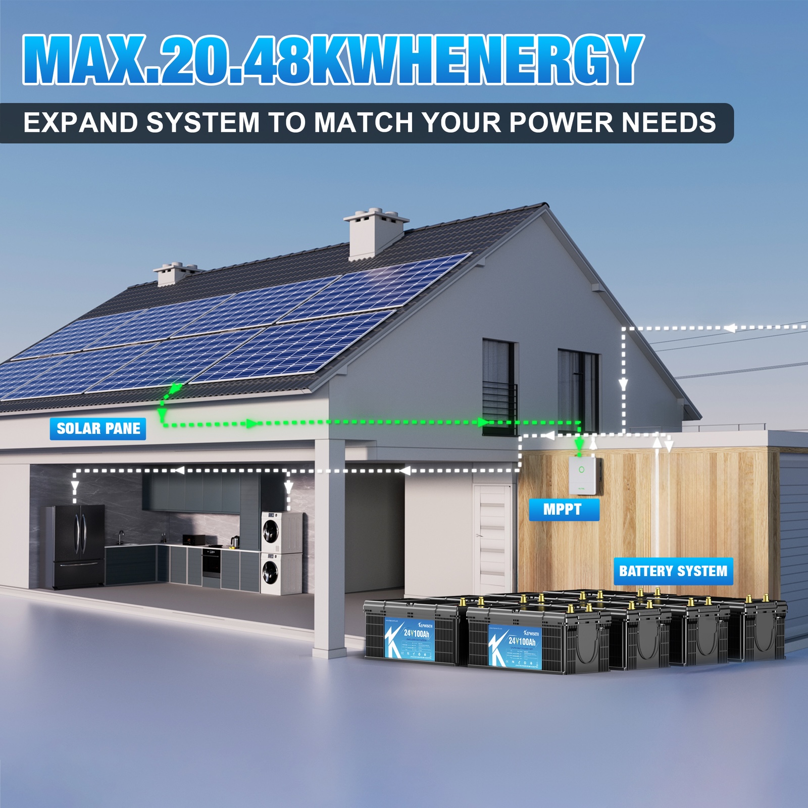 Акумулятор Kepworth LiFePO4 24V/100AH (2400W*h) Bluetooth 25.6V 100Ah купити в Україні