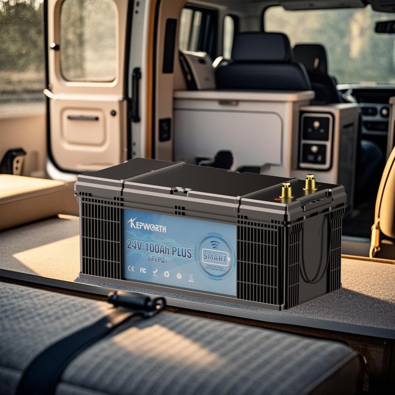Акумулятор Kepworth LiFePO4 24V/100AH (2400W*h) Bluetooth 25.6V 100Ah купити в Україні
