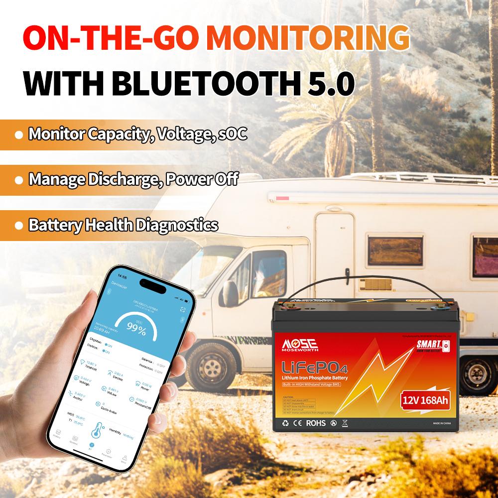 Акумулятор MOSEWORTH LiFePO4 12V/168AH (2160W*h) Bluetooth 168Ah купити в Україні