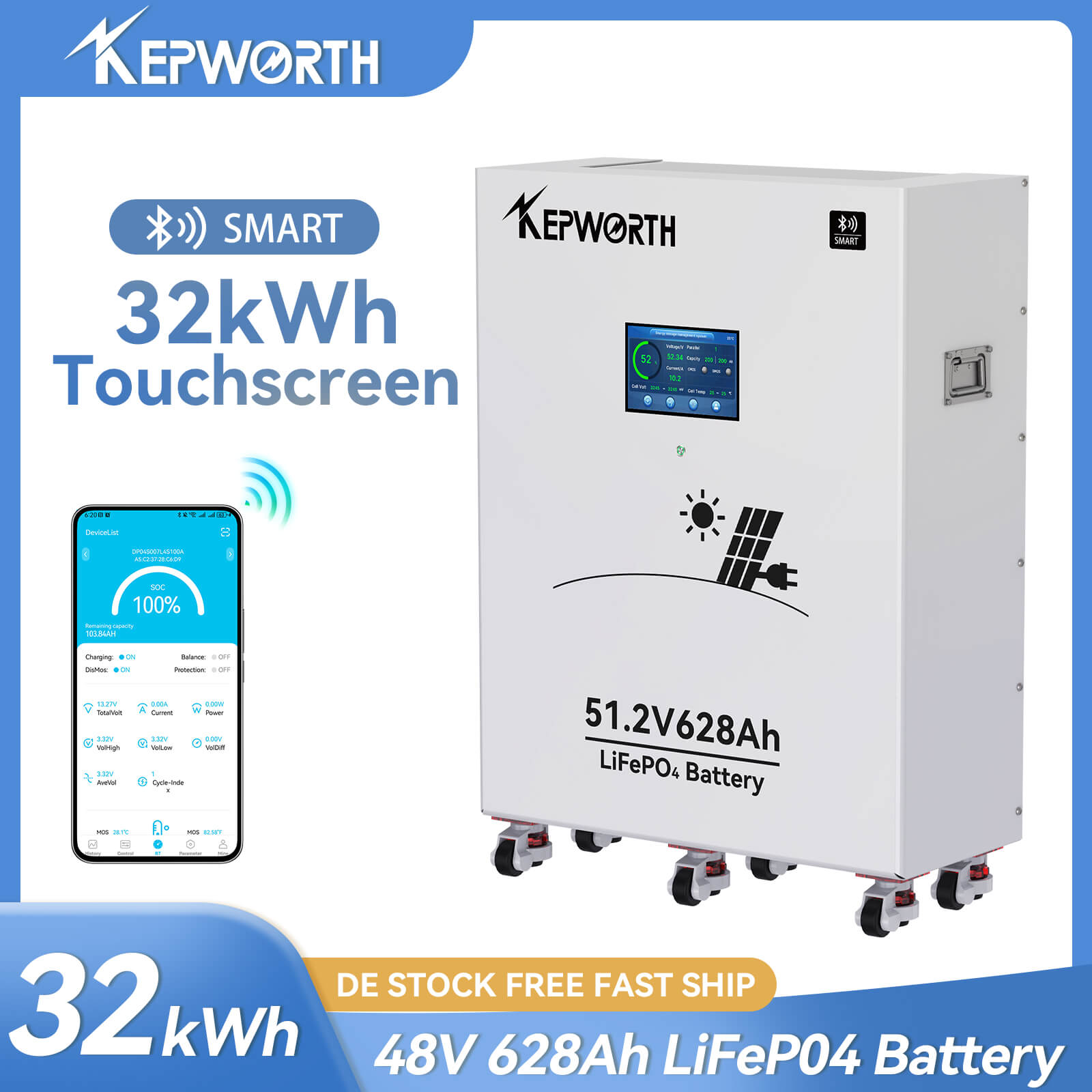 Акумулятор Kepworth LiFePO4 51.2V/628AH (32000W*h) Display 51.2V 628Ah купити в Україні