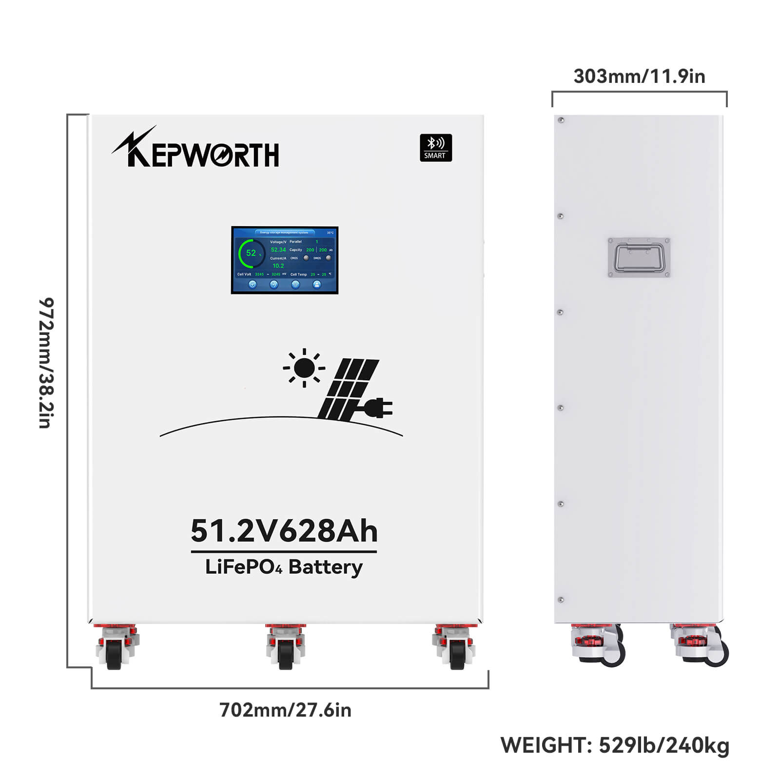 Акумулятор Kepworth LiFePO4 51.2V/628AH (32000W*h) Display 51.2V 628Ah купити в Україні