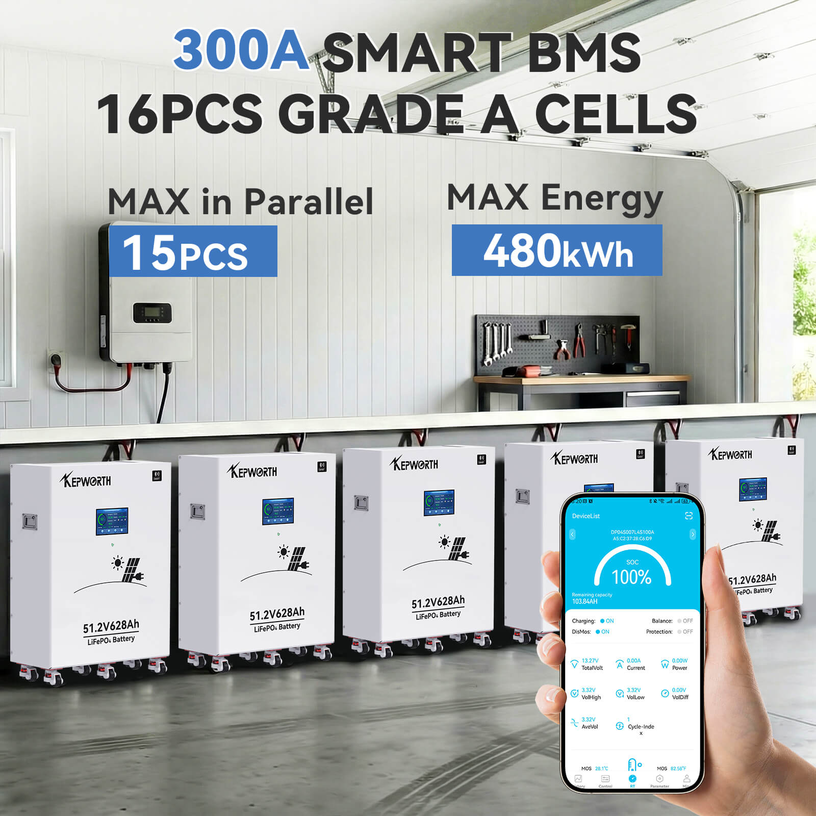 Акумулятор Kepworth LiFePO4 51.2V/628AH (32000W*h) Display 51.2V 628Ah купити в Україні