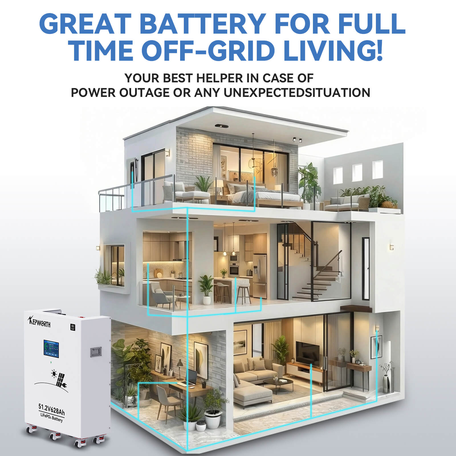 Акумулятор Kepworth LiFePO4 51.2V/628AH (32000W*h) Display 51.2V 628Ah купити в Україні