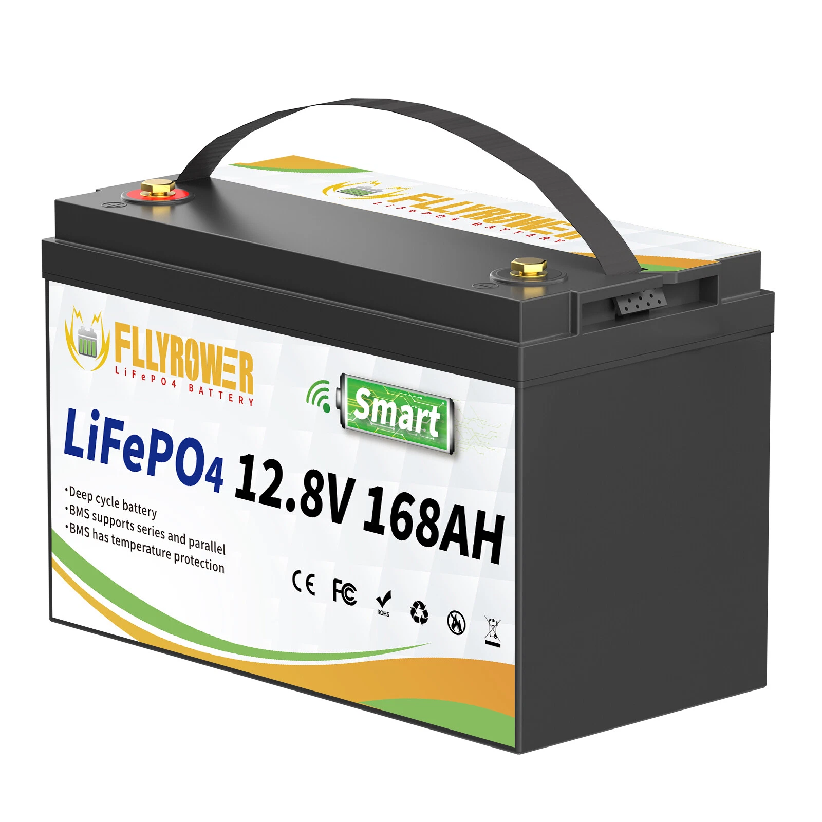 Акумулятор FLLYROWER LiFePO4 12V/168AH (2160W*h) 168Ah купити в Україні