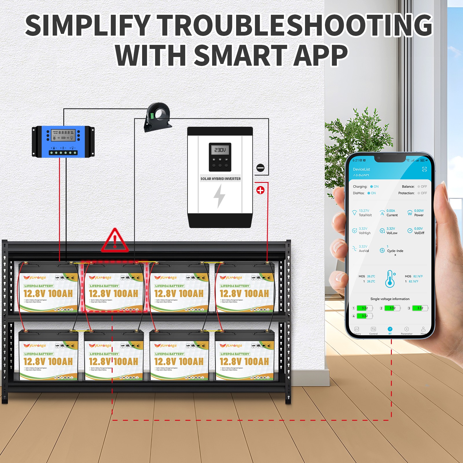 Акумулятор FLYFOREE LiFePO4 12V/100AH (1280W*h) mini Bluetooth 12.8V 100Ah купити в Україні