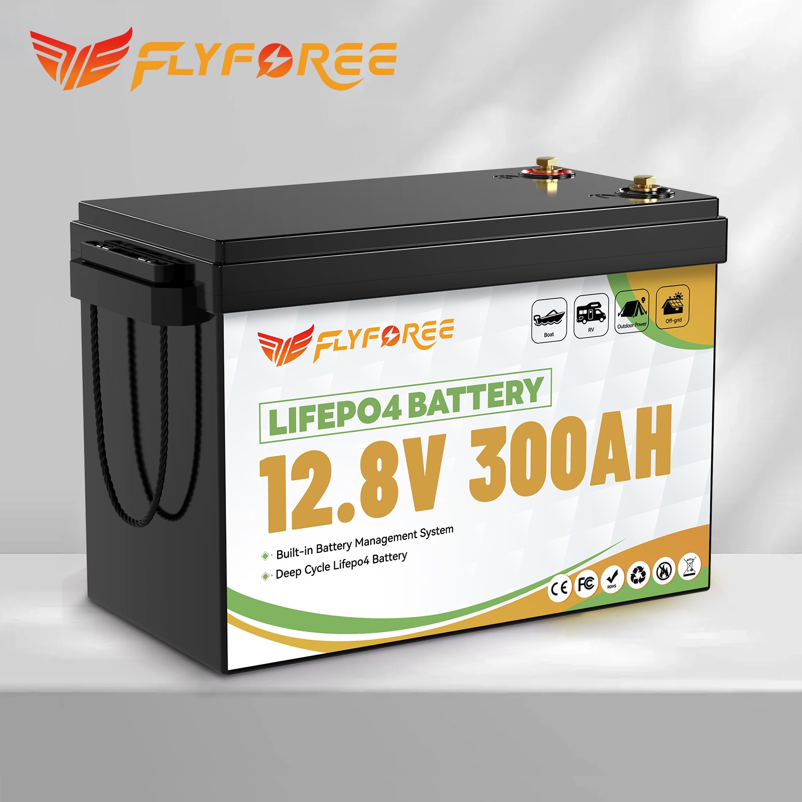Акумулятор FLYFOREE LiFePO4 12V/300AH (3840W*h) 12.8V 300Ah купити в Україні