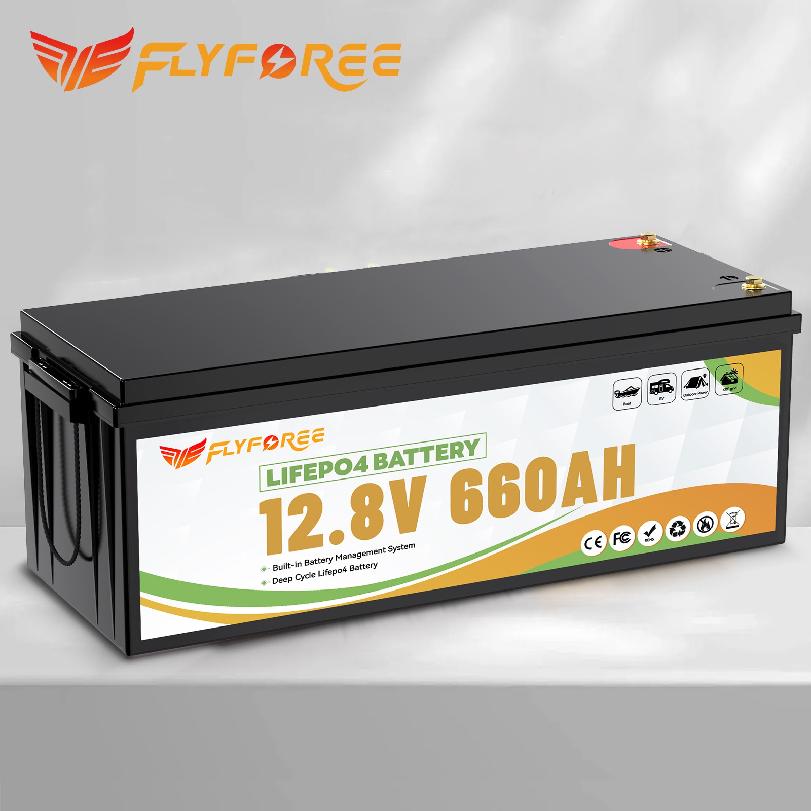 Акумулятор FLYFOREE LiFePO4 12V/660AH (8448W*h) 12.8V 660Ah купити в Україні