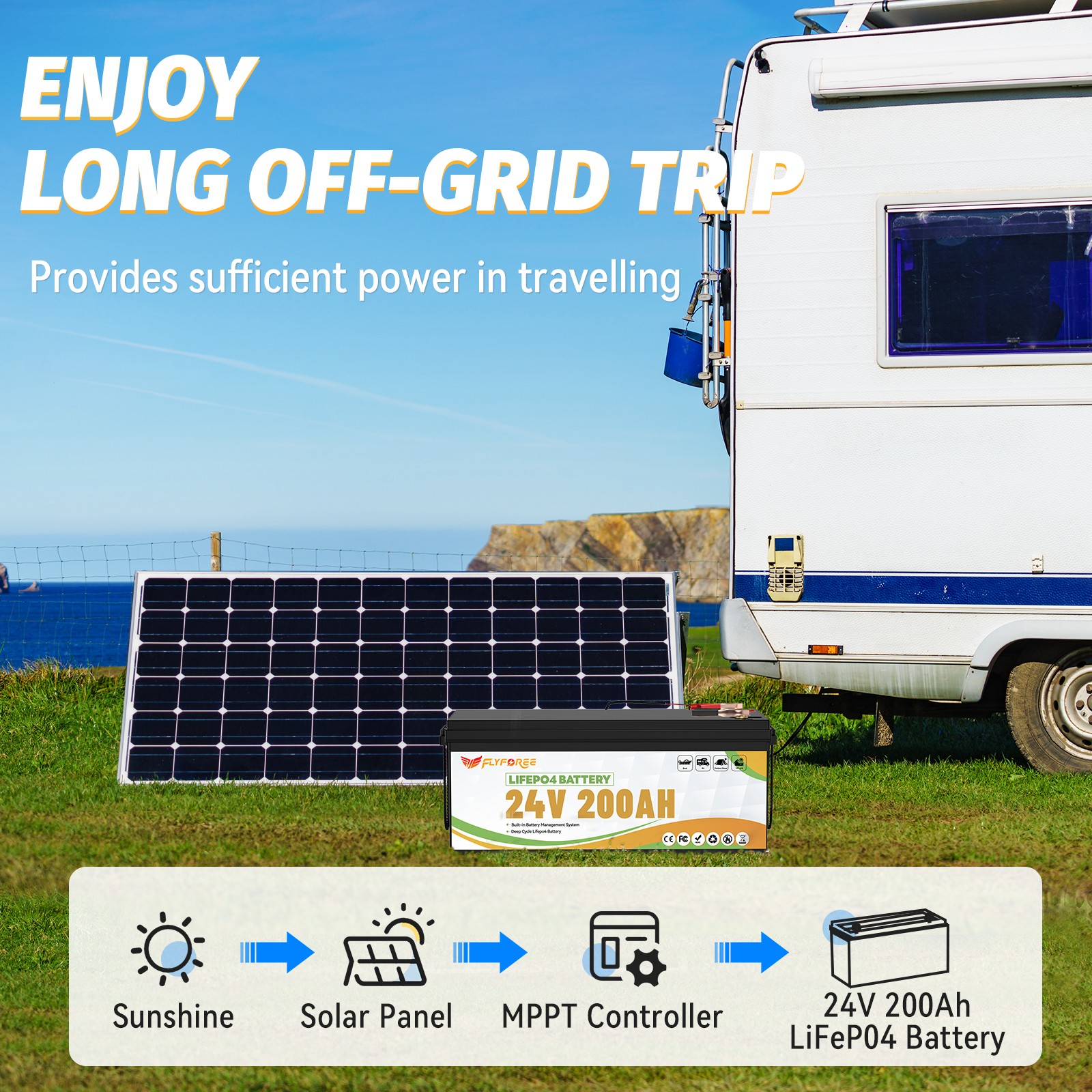 Акумулятор FLYFOREE LiFePO4 24V/200AH (5120W*h) 25.6V 200Ah купити в Україні