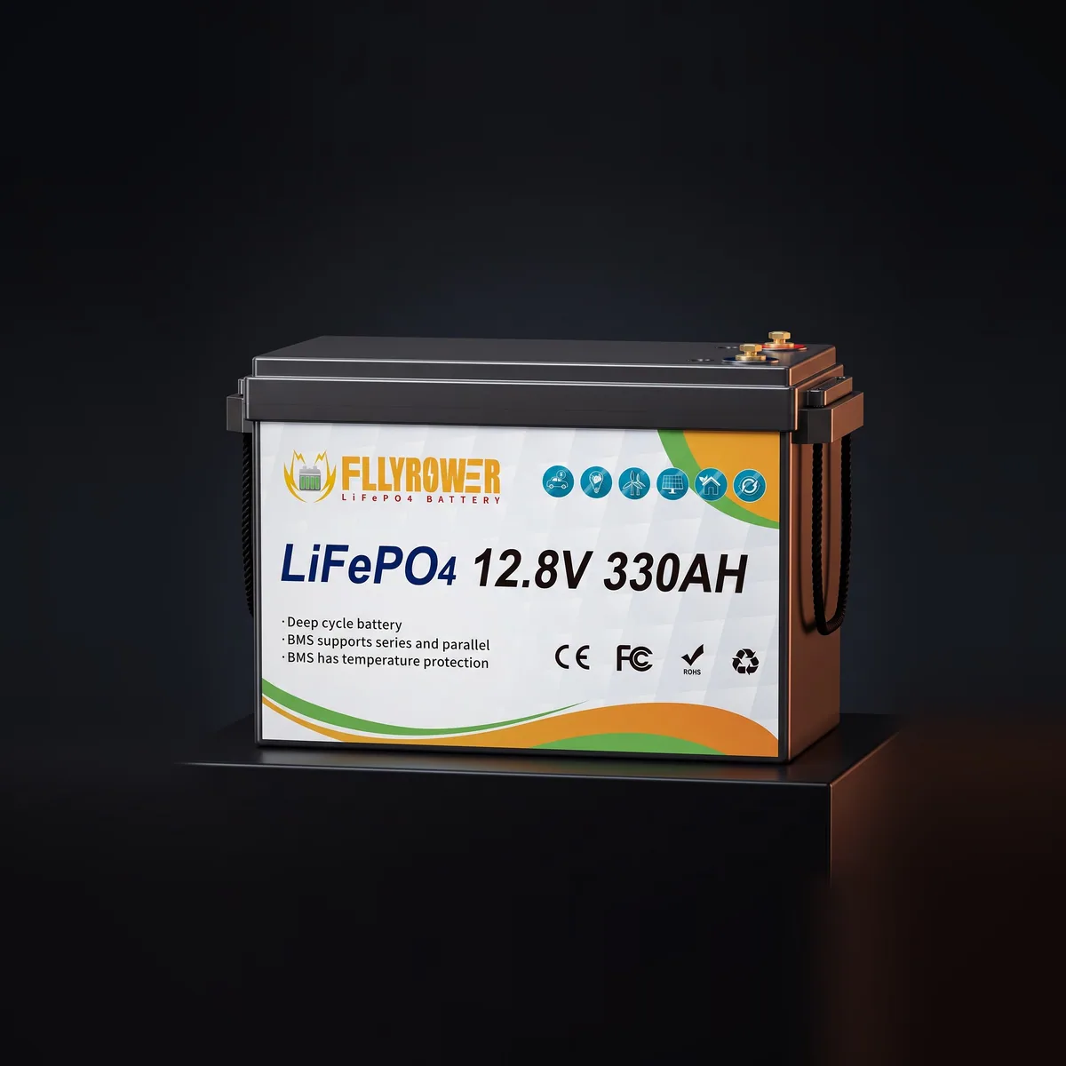 Акумулятор FLLYROWER LiFePO4 12V/330AH (3840W*h) Bluetooth 330Ah купити в Україні