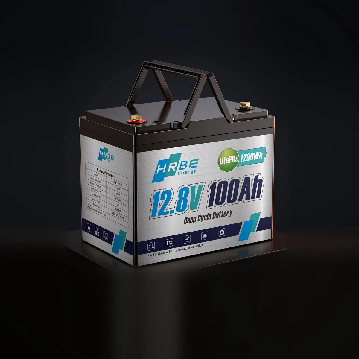 Акумулятор HRBE Energy LiFePO4 12V/100AH (1280W*h) mini 100Ah купити в Україні