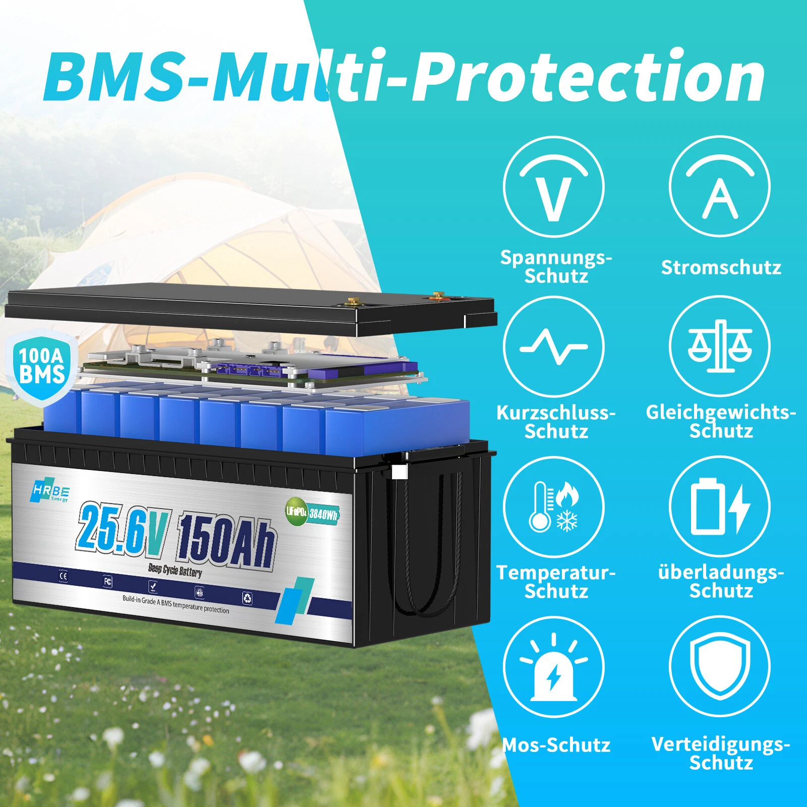 Акумулятор HRBE Energy LiFePO4 24V/150AH (3840W*h) 150Ah купити в Україні