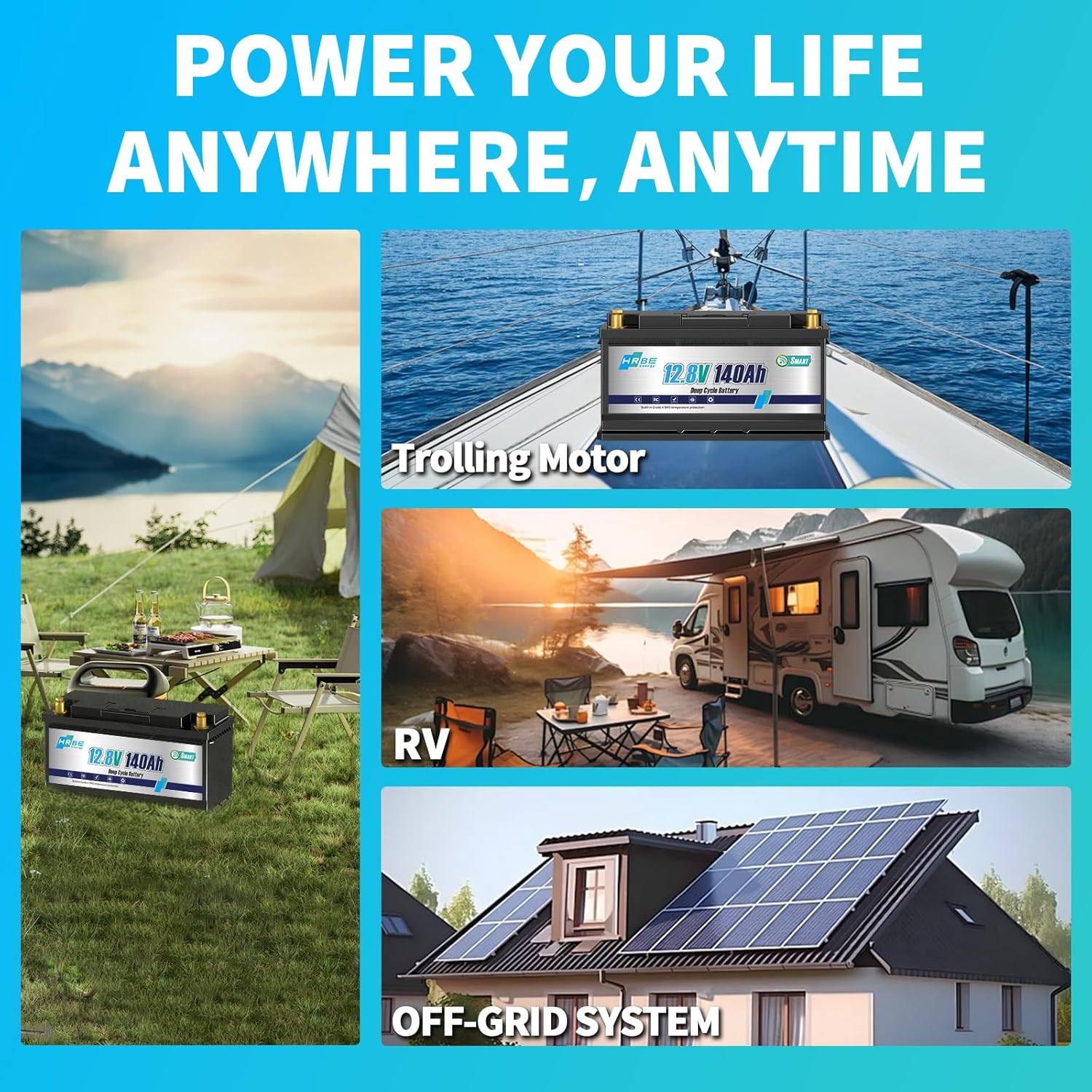 Акумулятор HRBE Energy LiFePO4 12V/140AH Bluetooth 140Ah купити в Україні