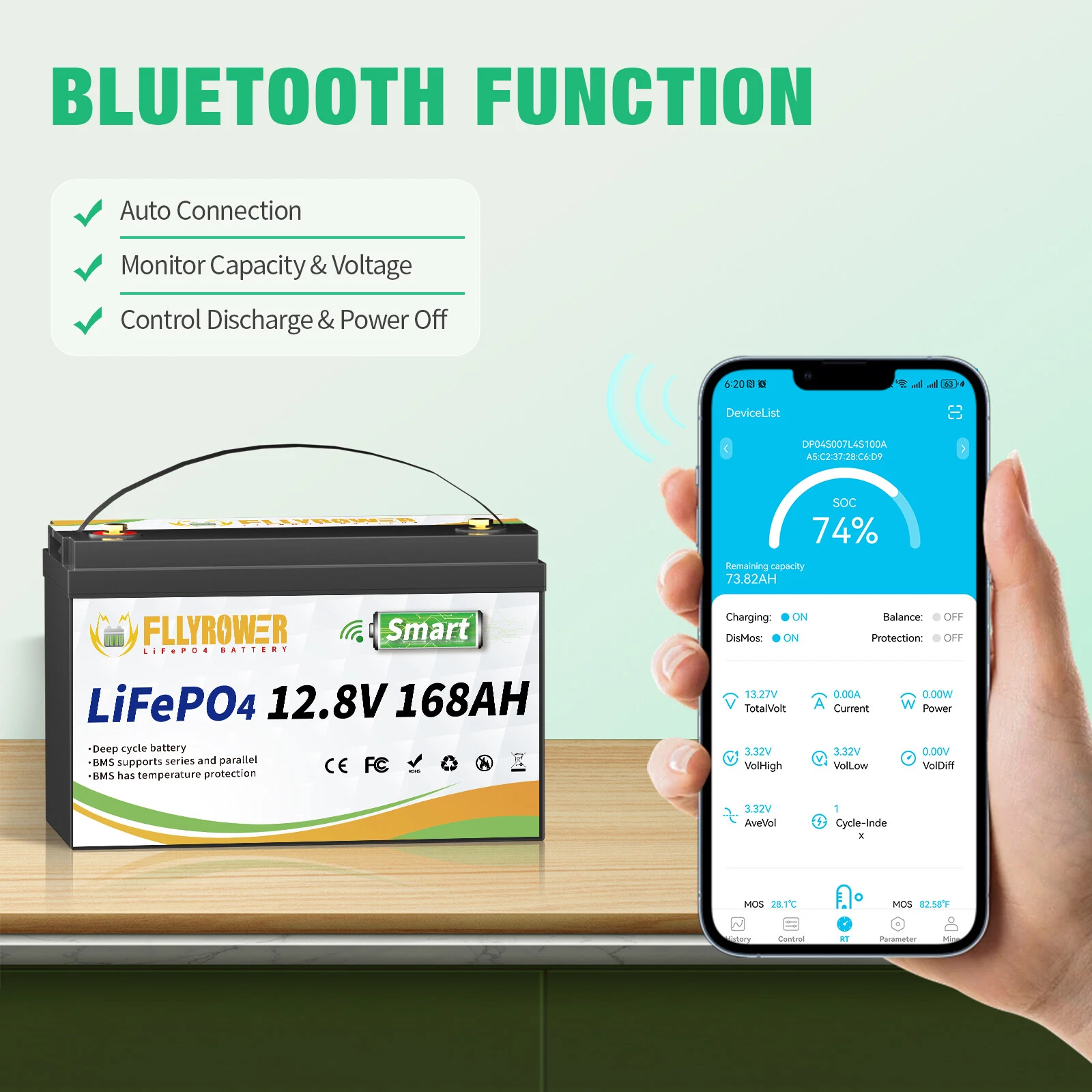 Акумулятор FLYFOREE LiFePO4 12V/168AH (2160W*h) 168Ah купити в Україні