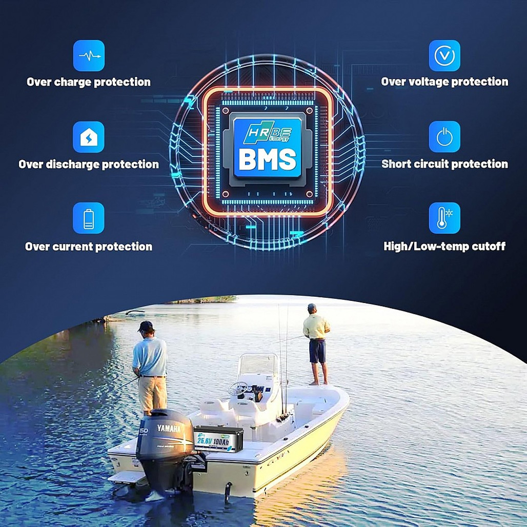 Акумулятор HRBE Energy LiFePO4 24V 100Ah (25.6V/100Ah/2560Wh) Bluetooth 100Ah купити в Україні