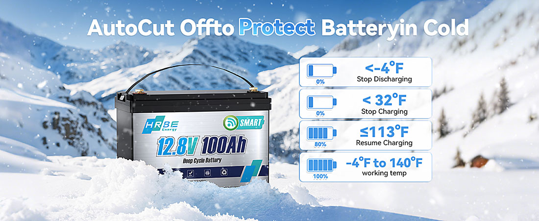 Акумулятор HRBE Energy LiFePO4 12V/100AH (1280W*h) 332mm Bluetooth 100Ah купити в Україні