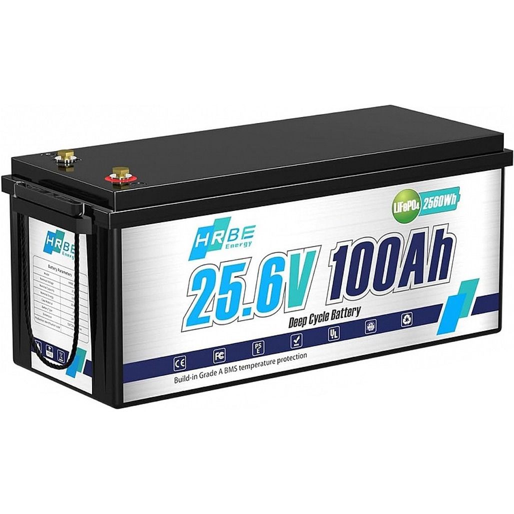 Акумулятор HRBE Energy LiFePO4 24V 100Ah (25.6V/100Ah/2560Wh) Bluetooth 100Ah купити в Україні