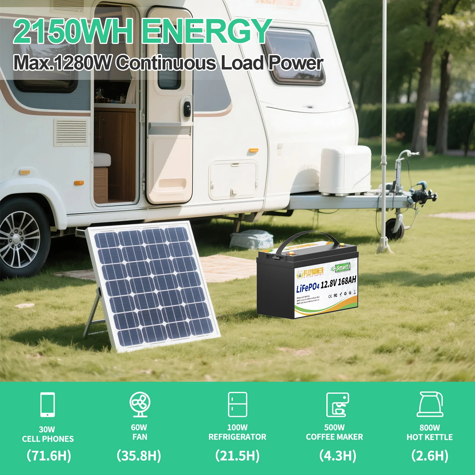 Акумулятор FLYFOREE LiFePO4 12V/168AH (2160W*h) 168Ah купити в Україні
