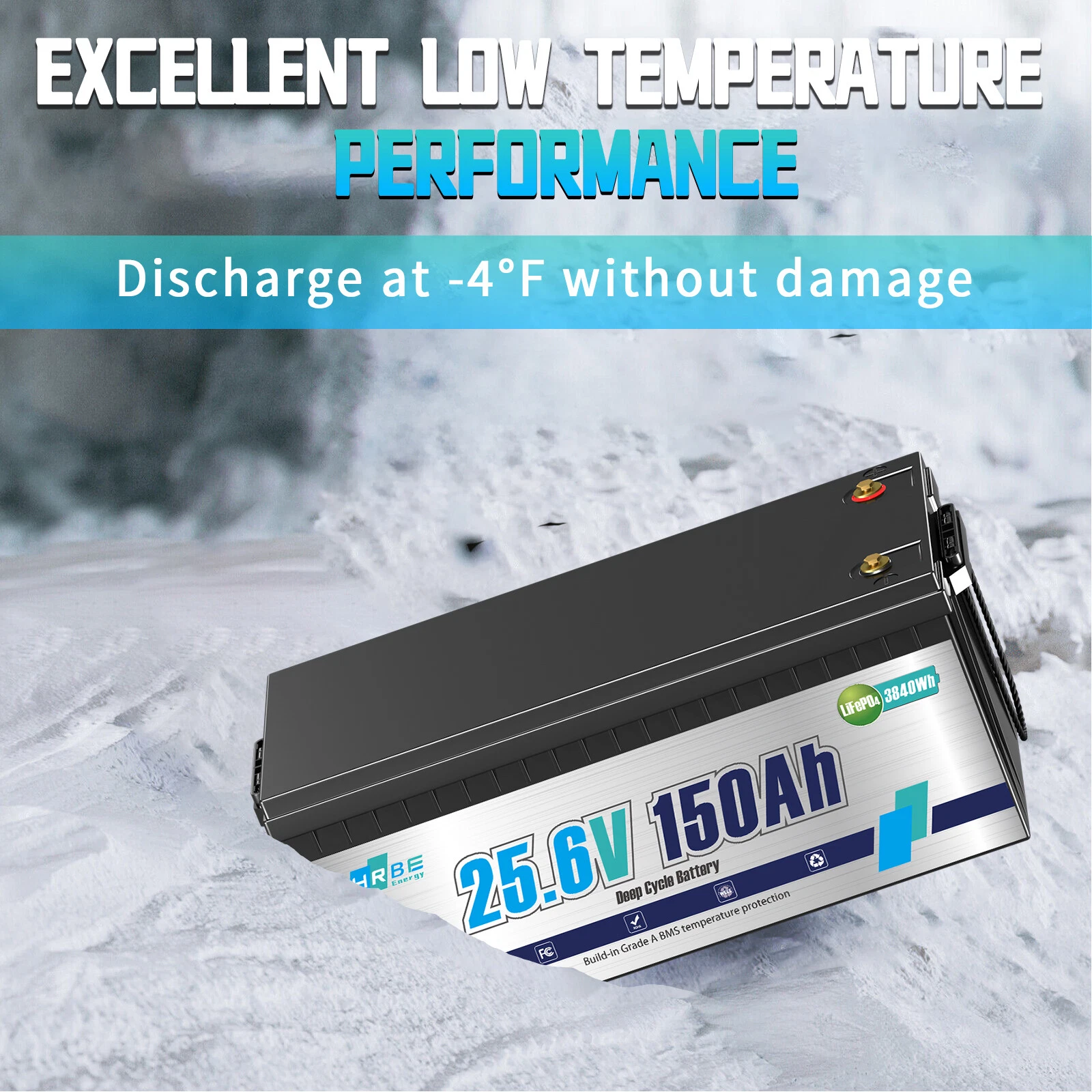 Акумулятор HRBE Energy LiFePO4 24V/150AH (3840W*h) 150Ah купити в Україні