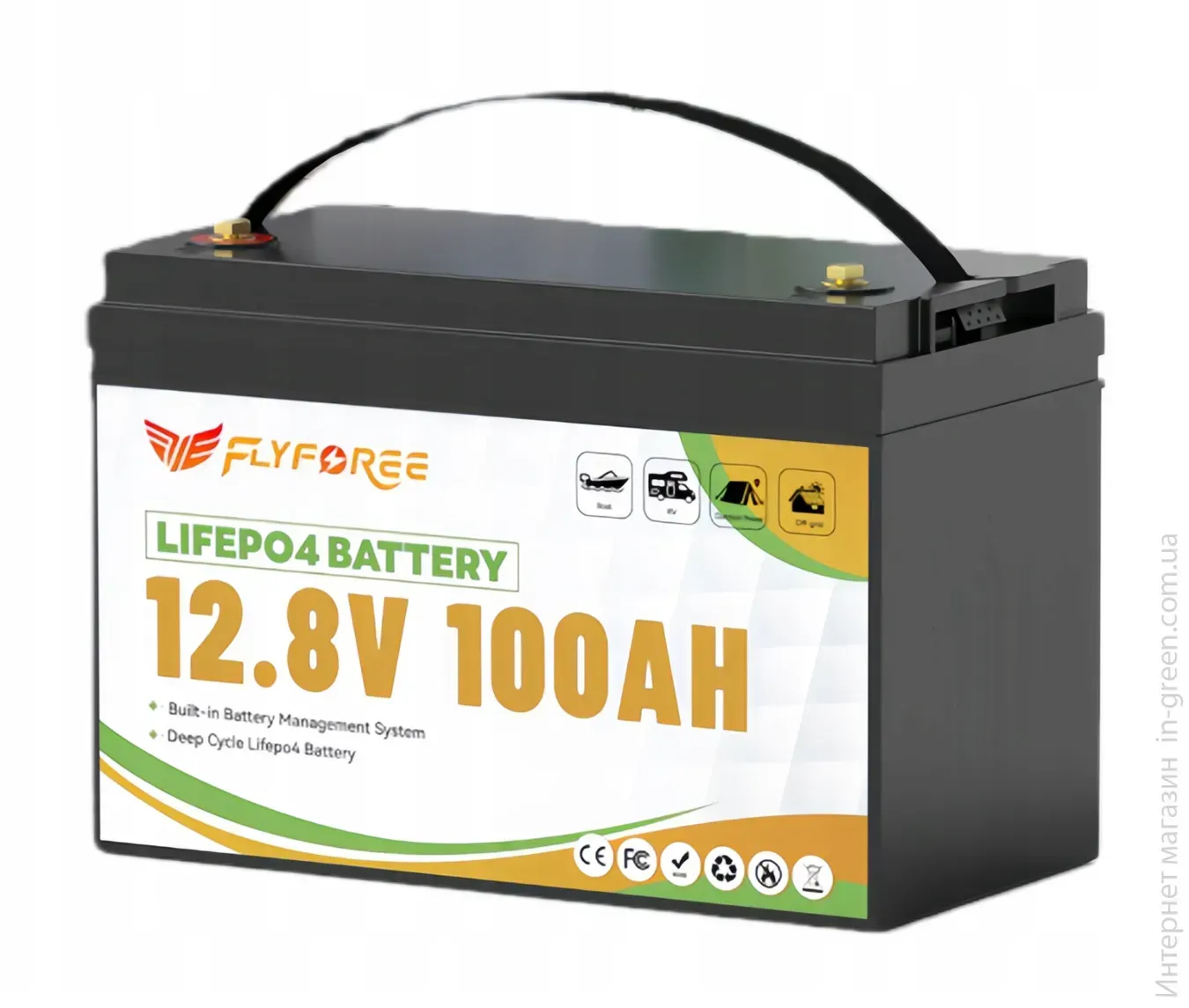 Акумулятор FLYFOREE LiFePO4 12V/100AH (1280W*h) Bluetooth 100Ah купити в Україні