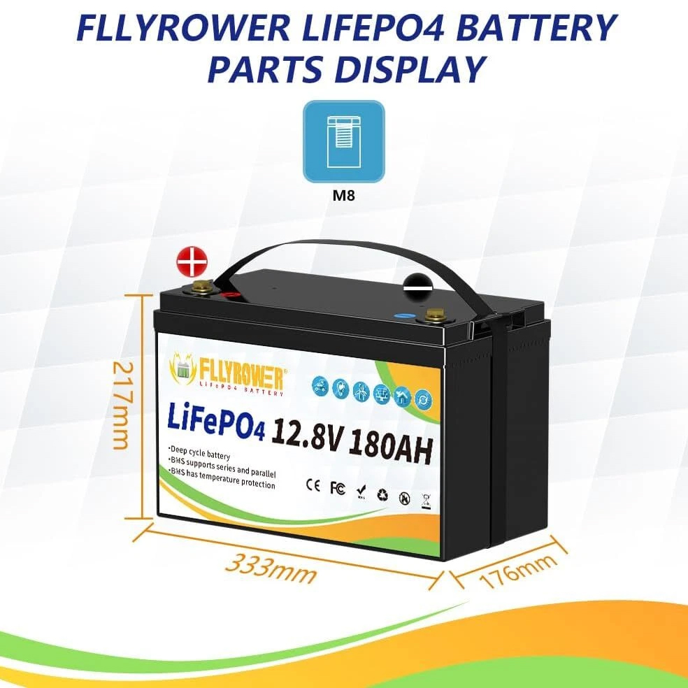 Акумулятор FLLYROWER LiFePO4 12V/180AH (2304W*h) 180Ah купити в Україні