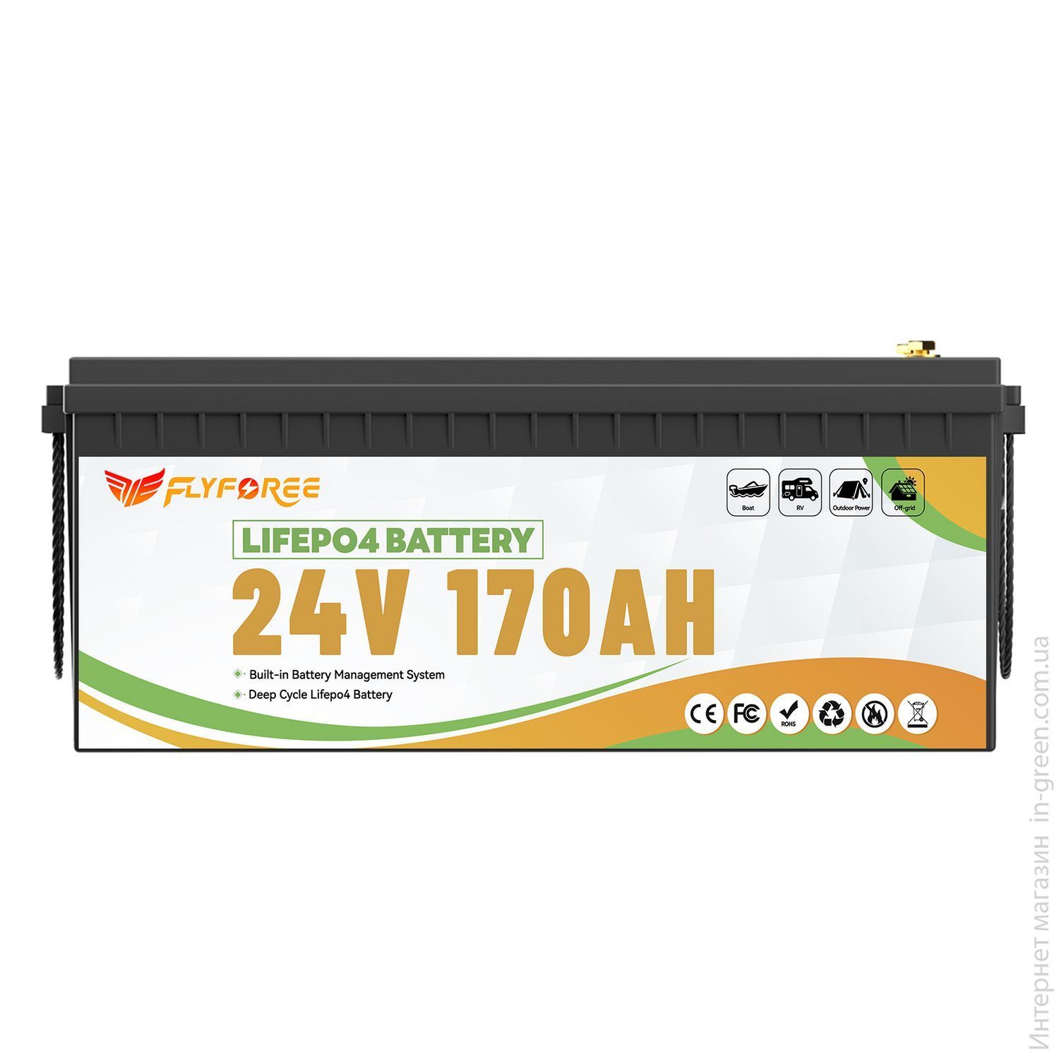 Акумулятор FLYFOREE LiFePO4 24V/170AH (4352W*h) Bluetooth 25.6V 170Ah купити в Україні